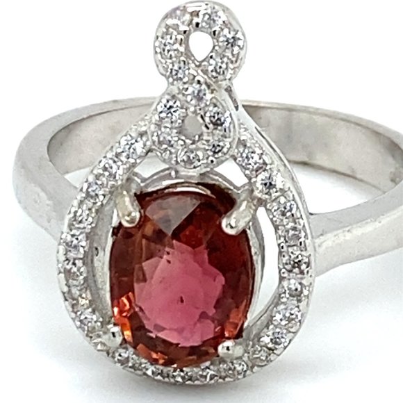 Red Tourmaline Infinity Ring Size 6.50 - Picture 4 of 7